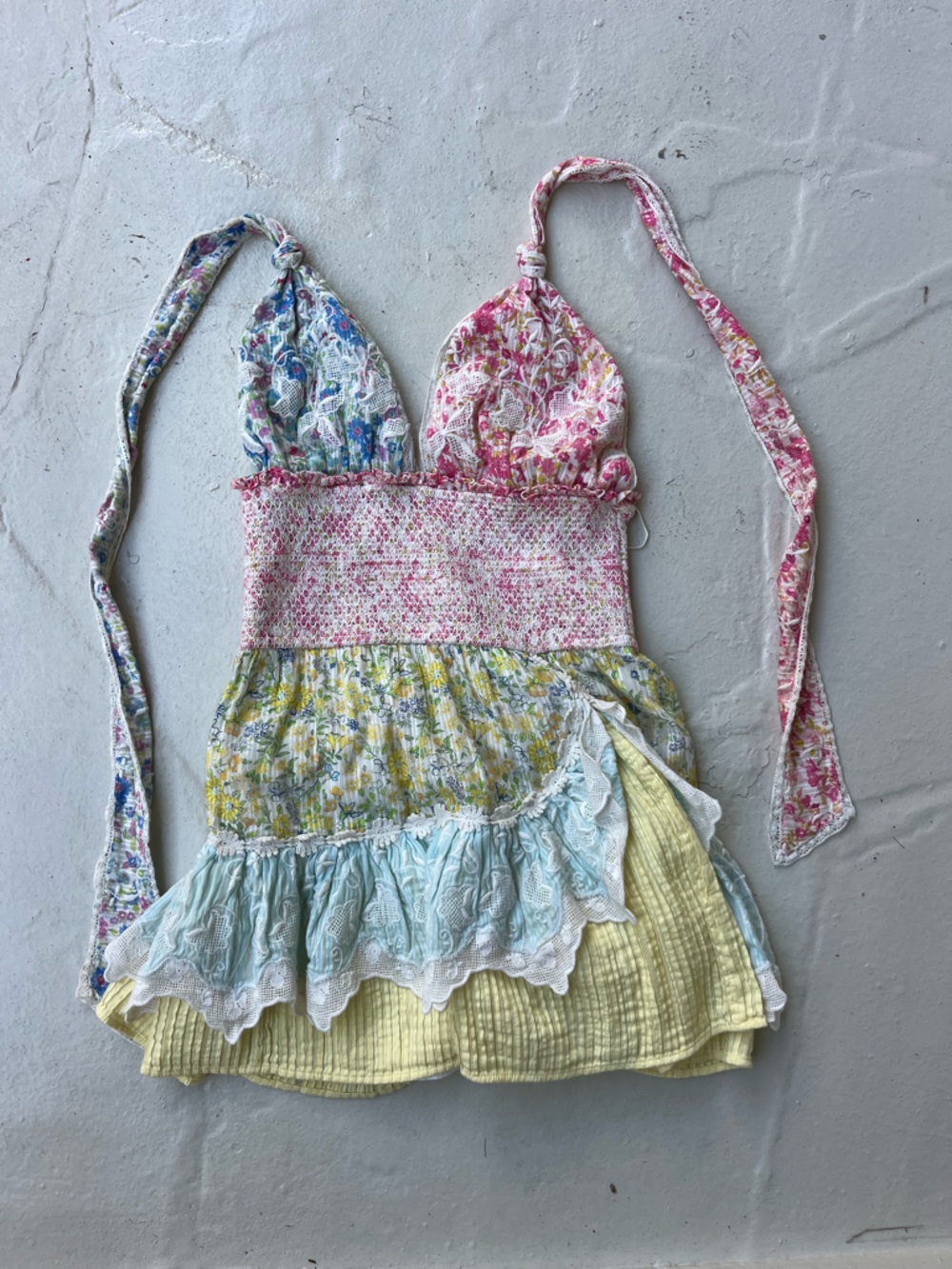LoveShackFancy Cambria halter dress XS